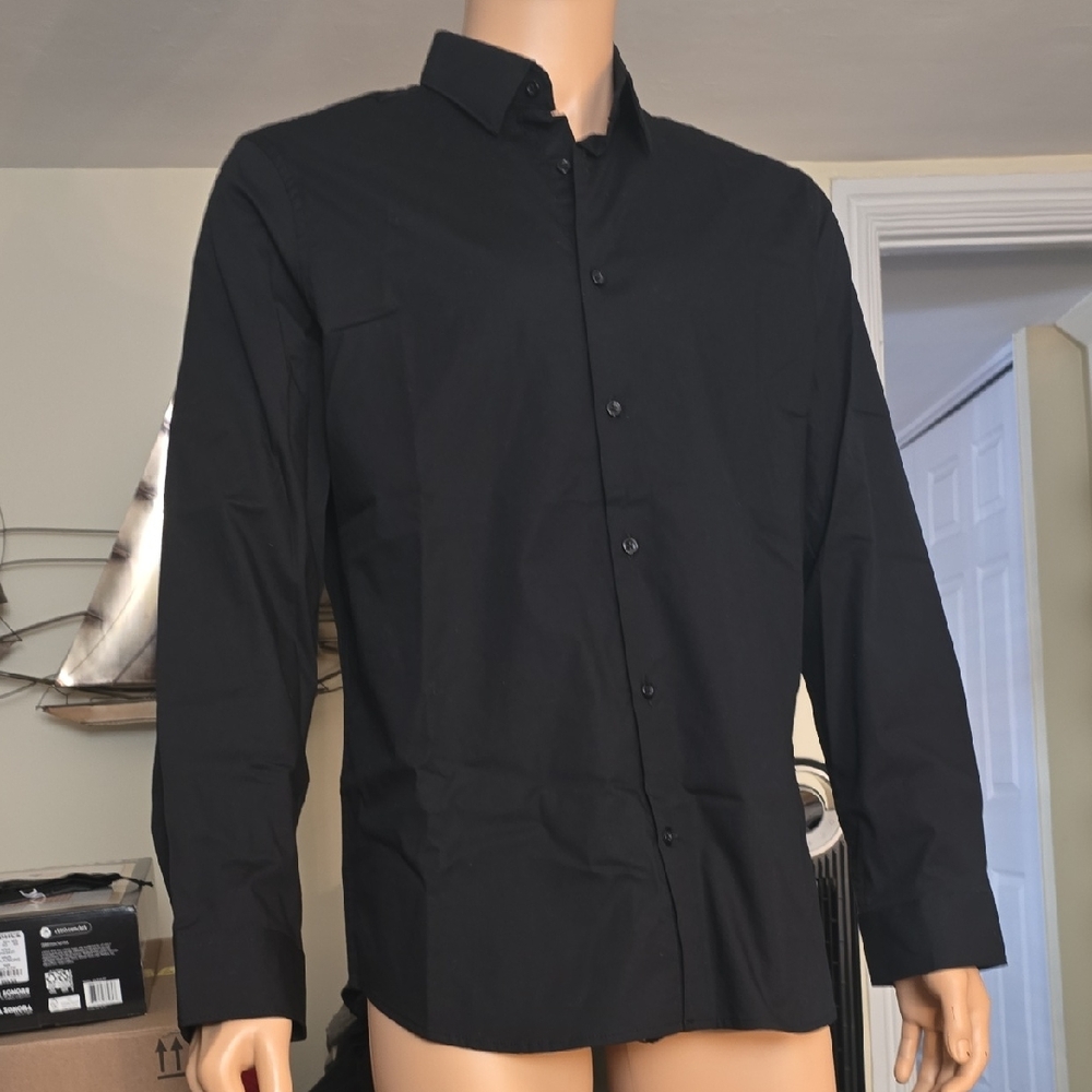 Express Men's Charcoal Casual Button Down Shirt